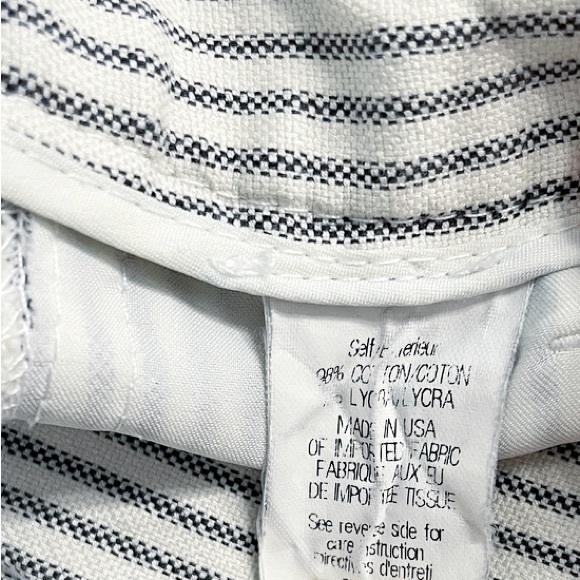 Theory Striped shorts Women’s 6 Gray/White Chino Cotton Lycra Made In USA - Picture 7 of 7